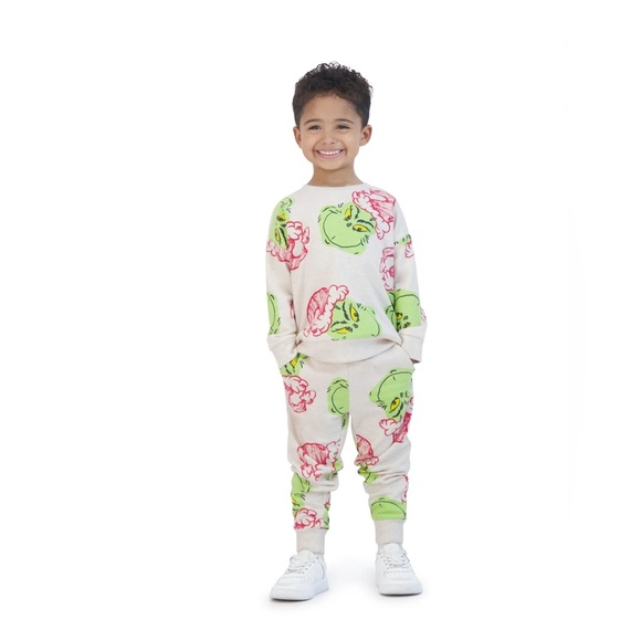 Dr. Seuss The Grinch Toddler Printed Sweatshirt and Jogger Set Sizes 2T or 3T - Picture 4 of 4